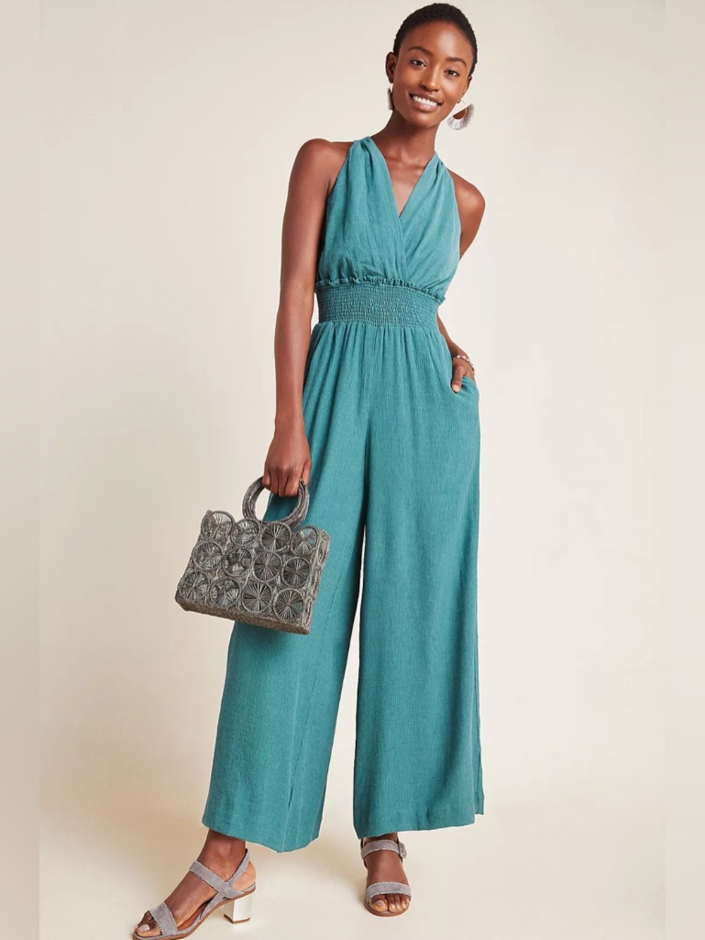 Anthropologie Bionda Plisse Jumpsuit - Women’s Large